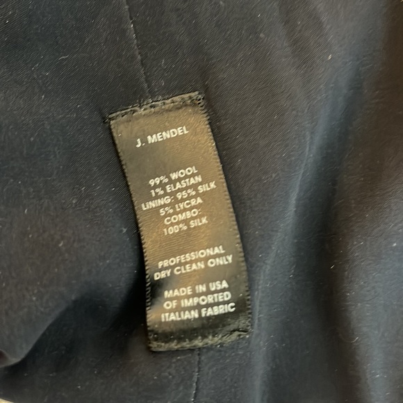 J Mendel Navy dress with sheer back - Picture 4 of 8